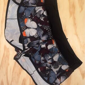 lululemon athletica Black and Blue Butterfly Athletic Shorts